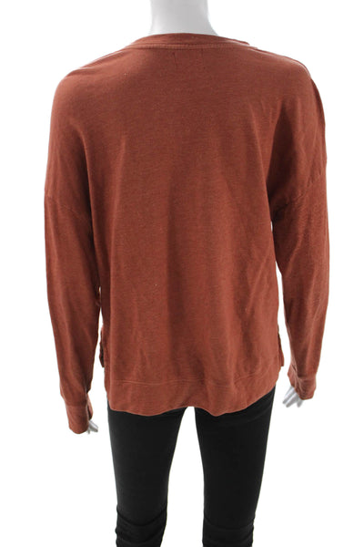 Sundry Women Pullover Sweatshirt Brown Long Sleeve Crew Neck Size 0