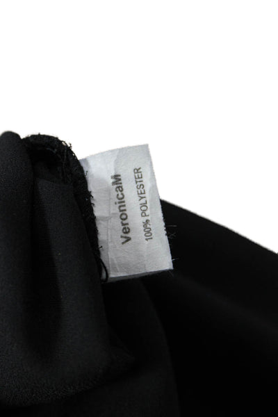 Veronica M Women Long Sleeve V-Neck Black Polyester Blouse Size S