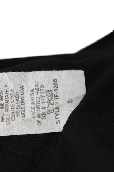 Veronica M Womens Black V-Neck 3/4 Sleeve Blouse Polyester Size M
