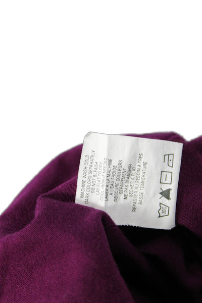 Theory Women Purple Sundress Cotton Spandex Short Sleeve Above Knee Size S