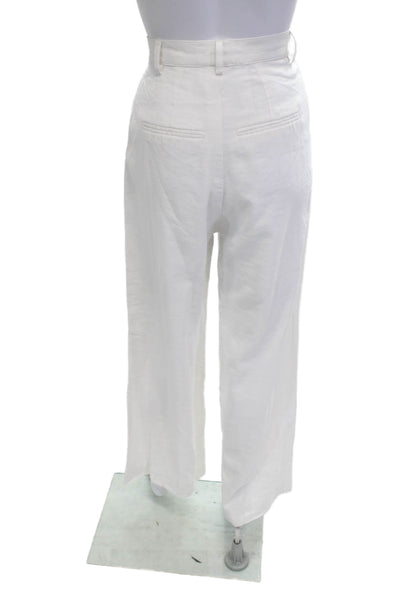 Nonchalant Label Women Dress Pants White Button Polyester Solid Size XS