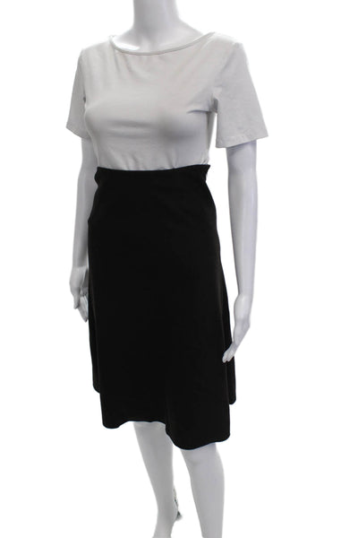 Worth Womens Black A-Line Wool Cashmere Skirt Size 4
