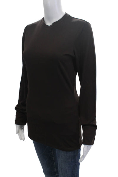 Dark Park Women Basic Black T-Shirt Crew Neck Long Sleeve Size L