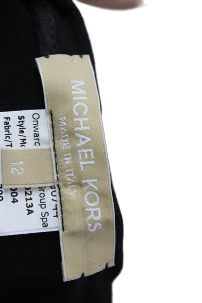Michael Kors Women Ankle Dress Pants Black Virgin Wool Zip Size 12