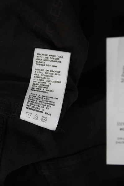 James Perse Mens Cropped Ankle Cotton Pants Brown Button Size 32