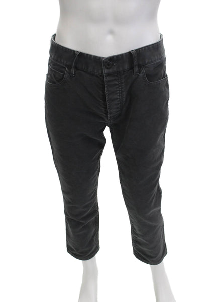 James Perse Mens Cropped Ankle Pants Black Cotton Size 32