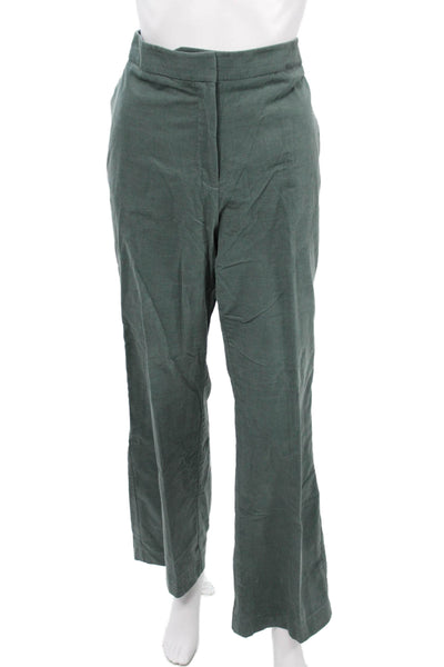 MNG Mens 2 Piece Green Cotton Collared Button Solid Suit Jacket Pants Size XL