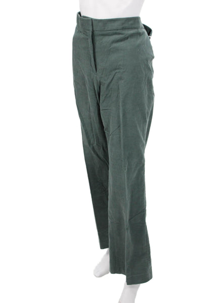 MNG Mens 2 Piece Green Cotton Collared Button Solid Suit Jacket Pants Size XL