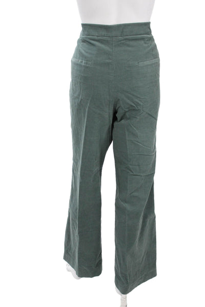 MNG Mens 2 Piece Green Cotton Collared Button Solid Suit Jacket Pants Size XL
