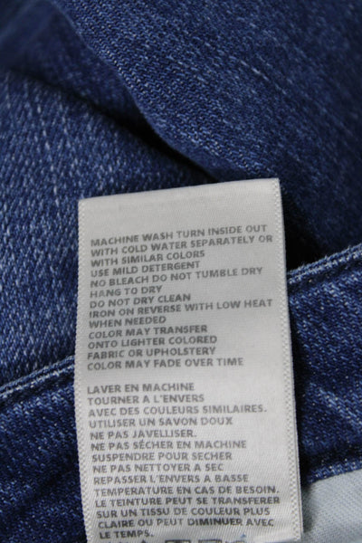 L'Agence Women Cropped Wide Leg Blue Mid Rise Jeans Size 32
