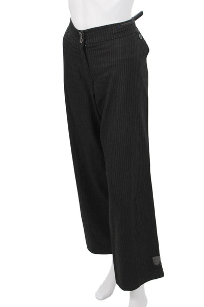 Cop Copine Women Black Striped Dress Pants 30in Inseam Size 28