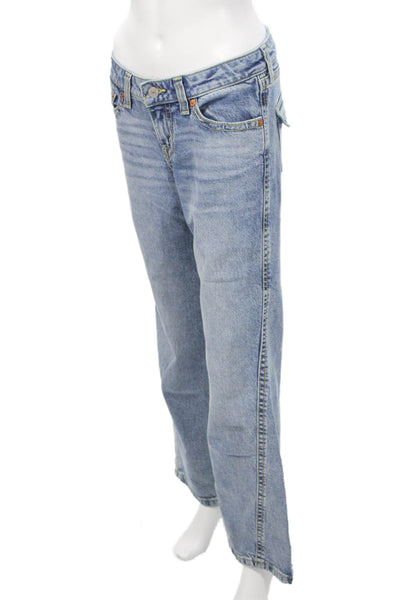 Levis Womens Bootcut Flared Jeans Blue Mid Rise Cotton Blend Size 28