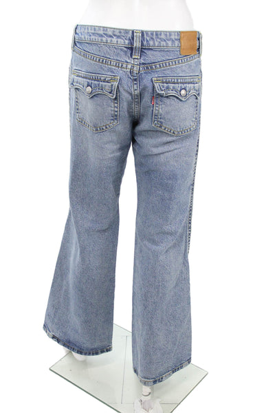 Levis Womens Bootcut Flared Jeans Blue Mid Rise Cotton Blend Size 28