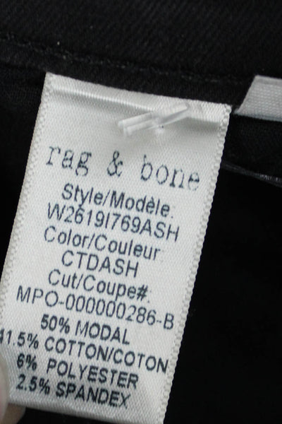 Rag & Bone Women Skinny Ankle Jeans Black Mid-Rise Button Size 25