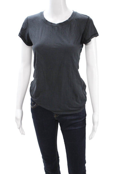 Lululemon Women Basic Tee Dark Gray Short Sleeve Rayon Spandex Size S
