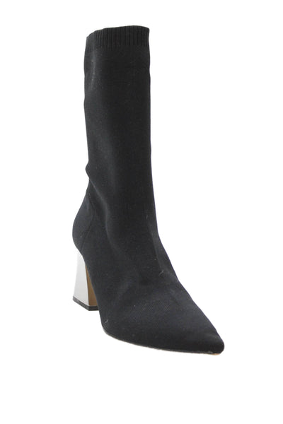 Zara Woman Womens Pointed Toe Pull On Sock Ankle Boots Black Size 40 10
