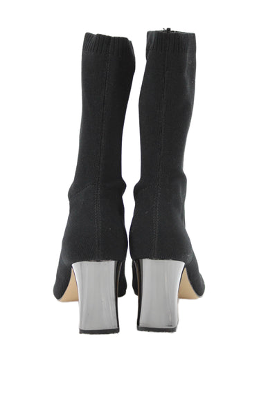 Zara Woman Womens Pointed Toe Pull On Sock Ankle Boots Black Size 40 10