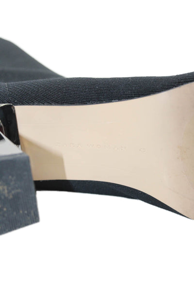 Zara Woman Womens Pointed Toe Pull On Sock Ankle Boots Black Size 40 10