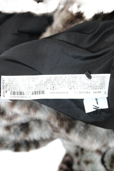 Trf Collection Zara Women Beige Leopard Collared Long Sleeve Coat Size S