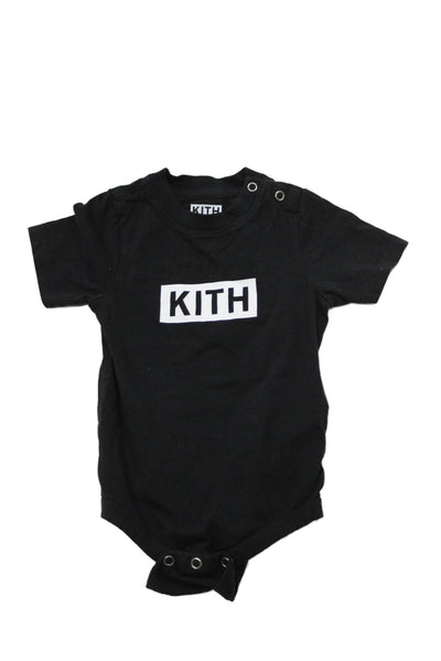 Kith Childrens Girls Short Sleeves One Piece Black Cotton Size 6-12 Months