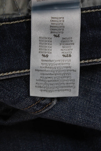Mother Women Skinny Ankle Cropped Jeans Dark Blue Size 24