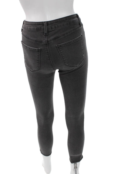 L Agence Women Ankle Skinny High Rise Dark Gray Cotton Blend Jeans Size 23