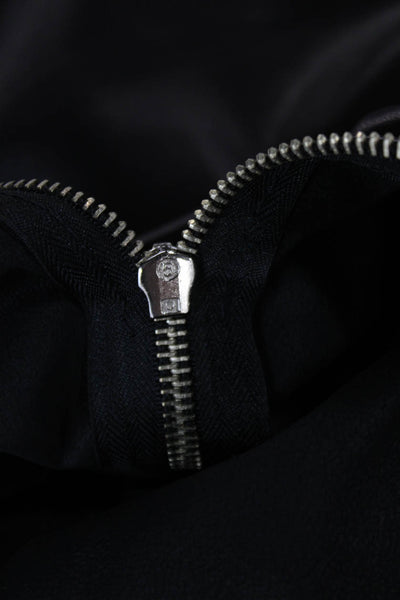 Pierre Balmain Womens Black Real Leather Pencil Wrap Knee Length Skirt Size 36