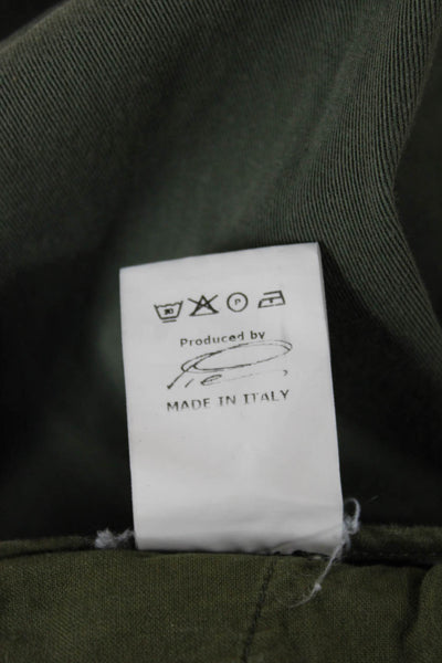 Band Of Outsiders Womens Cropped Ankle Chino Pants Green Cotton Army Size 1