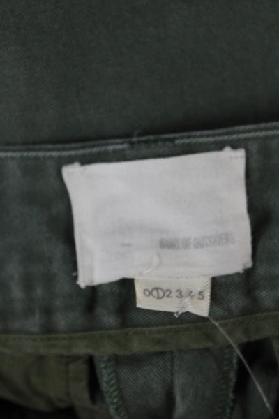 Band Of Outsiders Womens Cropped Ankle Chino Pants Green Cotton Army Size 1