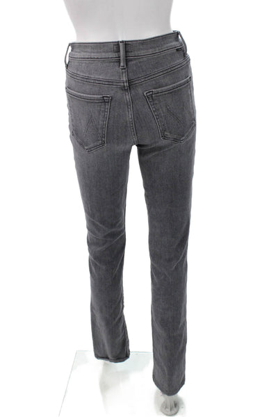 Mother Women Skinny Straight Dark Gray Jeans Mid Rise Inseam 32 Size 26