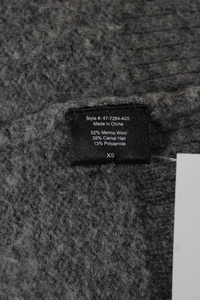 Jenni Kayne Women Gray Merino Wool Camel Hair Crew Neck Pullover Size XS