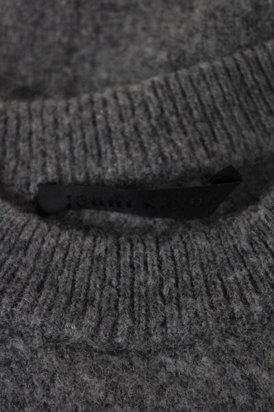 Jenni Kayne Women Gray Merino Wool Camel Hair Crew Neck Pullover Size XS