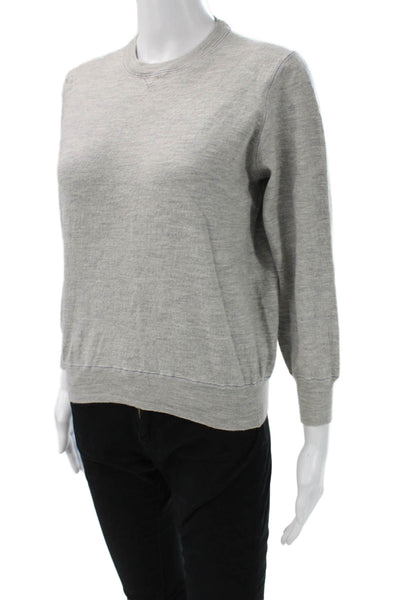 Brunello Cucinelli Women Pullover Sweatshirt Gray Wool Cashmere Size 54