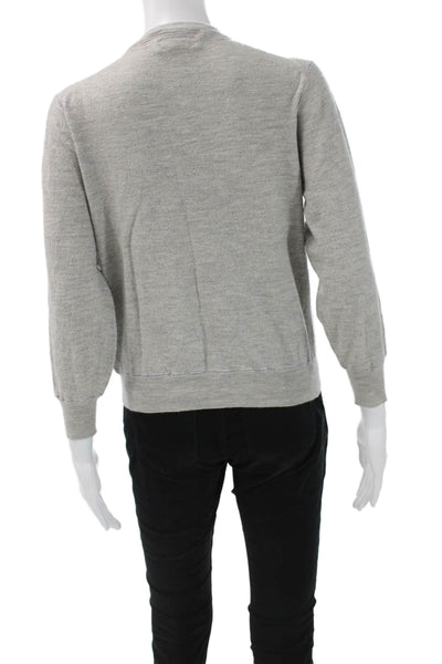 Brunello Cucinelli Women Pullover Sweatshirt Gray Wool Cashmere Size 54