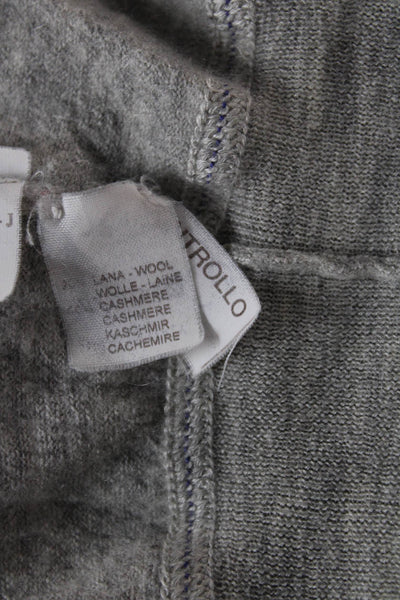 Brunello Cucinelli Women Pullover Sweatshirt Gray Wool Cashmere Size 54
