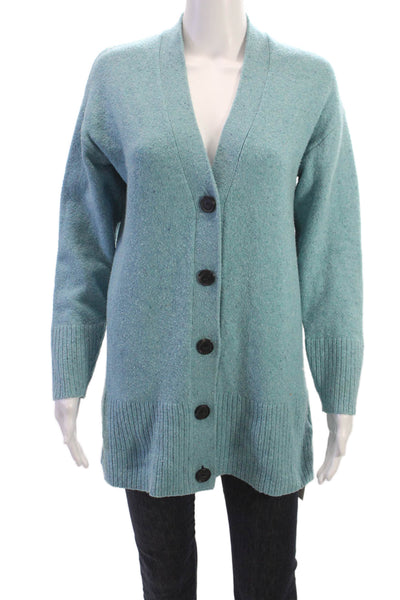 Something Navy Womens Light Blue V Neck Button Cardigan Long Sleeve Size XS