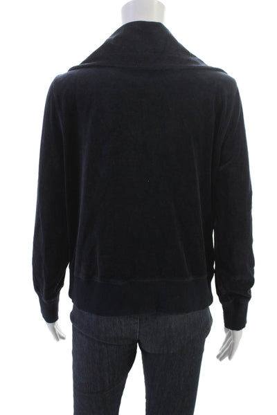 Michael Kors Women Bomber Jacket Dark Blue High Neck Zip Size L