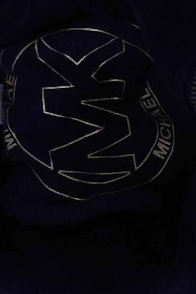 Michael Kors Women Bomber Jacket Dark Blue High Neck Zip Size L