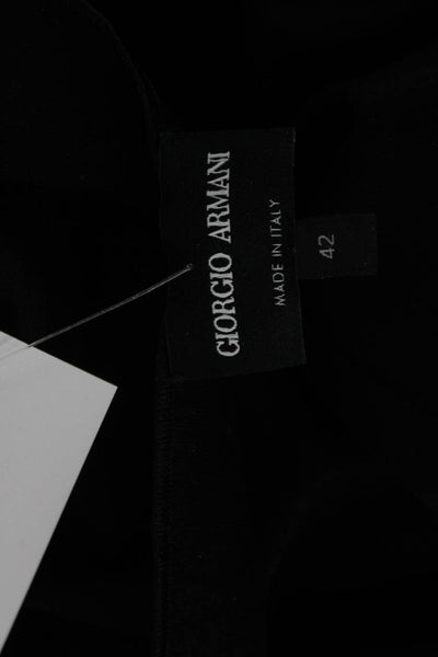 Giorgio Armani Womens Sheath Dress Black Long Sleeve Round Neck Size 42