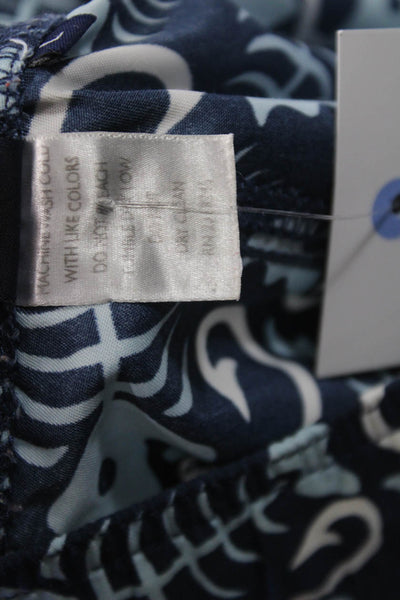 Vineyard Vines Mens Dark Blue Fish Graphic Drawstring Shorts Polyester Size L