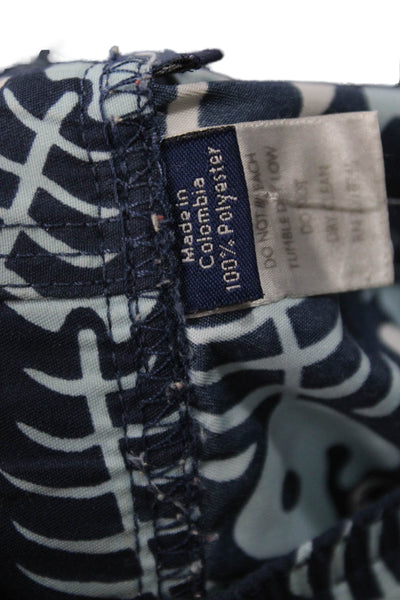 Vineyard Vines Mens Dark Blue Fish Graphic Drawstring Shorts Polyester Size L