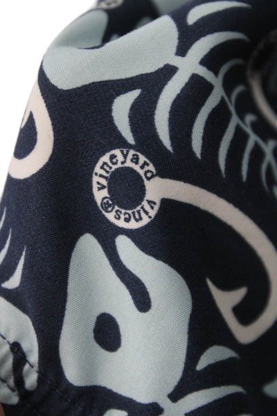 Vineyard Vines Mens Dark Blue Fish Graphic Drawstring Shorts Polyester Size L