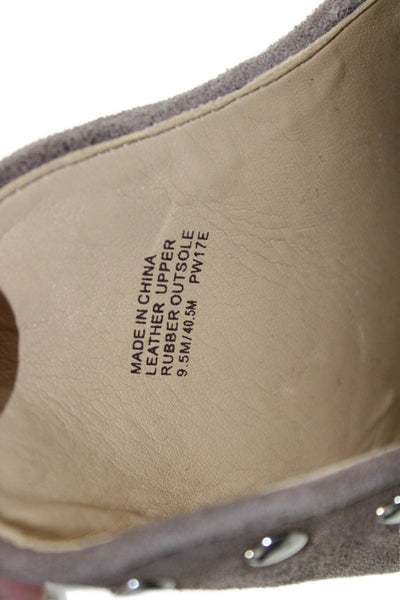 Michael Michael Kors Womens Suede Studded Detail Heeled Mules Gray Size 9.5