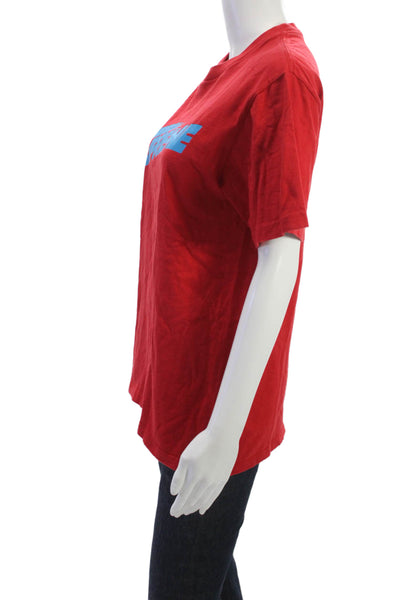 Supreme Mens Red Graphic Cotton Crew Neck Short Sleeve T-Shirt Size S