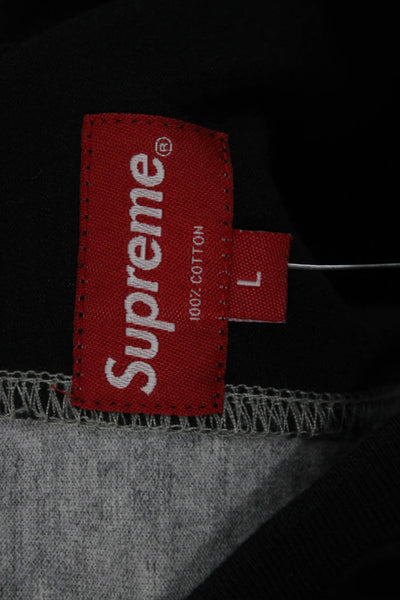 Supreme Mens Black Graphic 90s Crew Neck Cotton Short Sleeve T-Shirt Size L