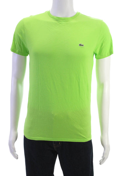 Lacoste Mens T-Shirt Green Crew Neck 100% Cotton Short Sleeve Size S