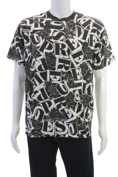 Supreme Mens Black Graphic T-Shirt 100% Cotton Short Sleeve Size S