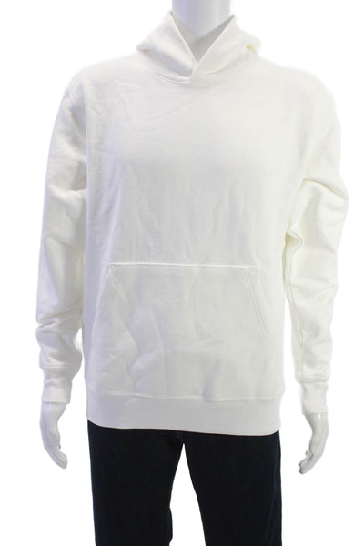 Unmanageable Womens Pullover Hoodie White Graphic Mock Neck Long Sleeve Size S