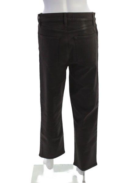 Frame Womens Cropped Black High Rise Jeans Button Size 29