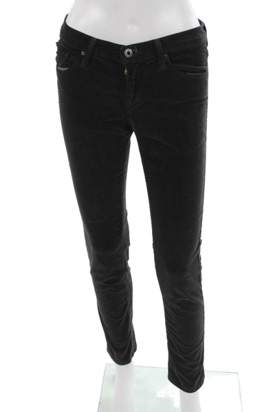 AG Adriano Goldschmied Women Ankle Cropped Pants Black Low Rise Size 26